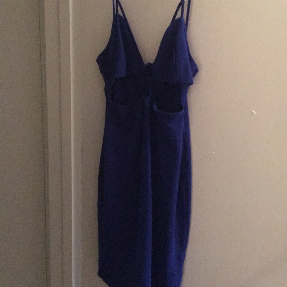 Charlotte Russe bodycon dress blue with cut outs